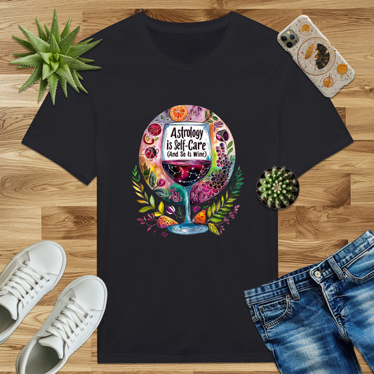 Astrology is My Self-Care (And So Is Wine) T-shirt